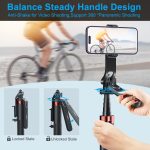 Celfiexpt 71-inch Selfie Stick Tripod 360 Degree Rotation Rechargeable Remote Quadripod Stand Gimbal Handle for Mobile Phone Camera Gopro 360° Panoramic Shooting Vlogging Live Stream - Image 2