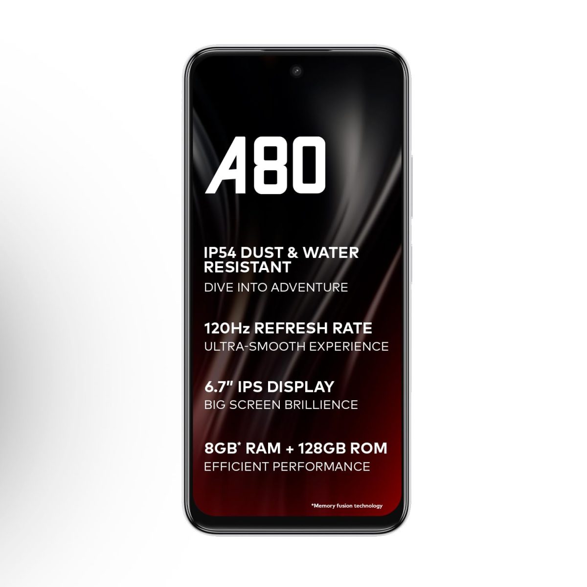 itel A80 | 120Hz Refresh Rate|Punch Hole Display|50MP Super HDR Cam| IP54 Dust & Splash Resistant | 3 Year Fluency | Ring Light Notification | 8GB RAM, 128GB ROM | Glacier White - Image 2