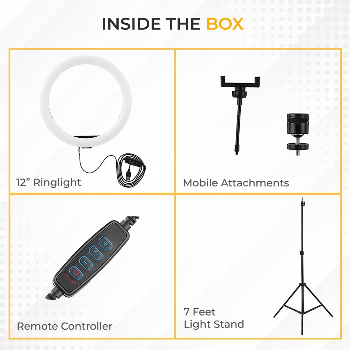 Tygot Professional (12 Inch) Led Ring Light with 7 Feet Tripod Stand for Mobile Phones & Camera, 3 Temperature Mode Dimmable Lighting, Photo-Shoot, Video Shoot, Makeup & More - Image 5