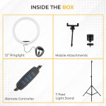 Tygot Professional (12 Inch) Led Ring Light with 7 Feet Tripod Stand for Mobile Phones & Camera, 3 Temperature Mode Dimmable Lighting, Photo-Shoot, Video Shoot, Makeup & More - Image 5