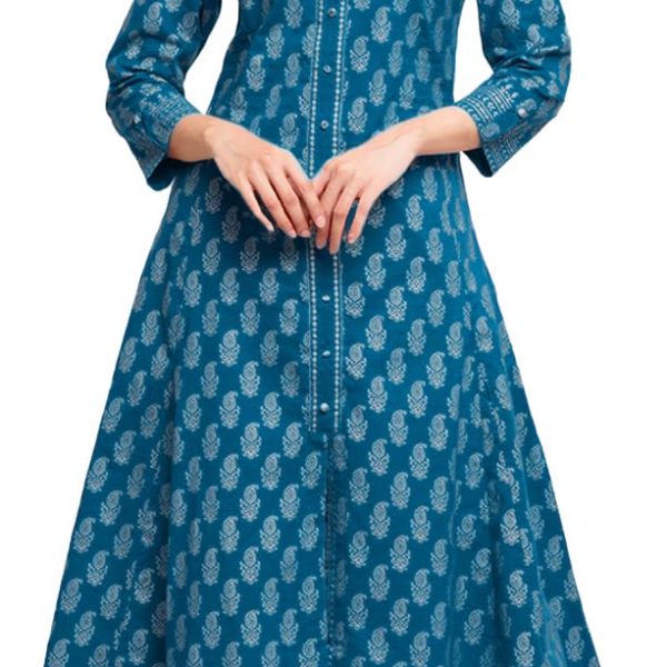 Akiko Women's Cotton Printed Anarkali Kurta