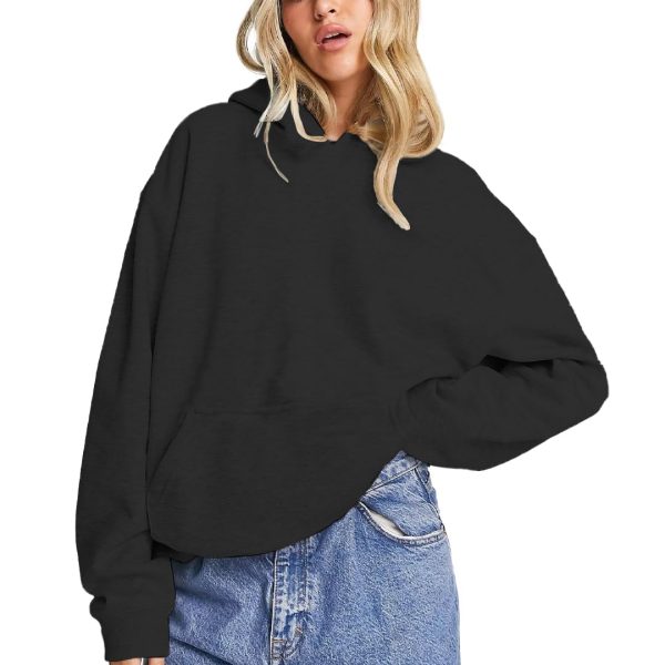 LEOTUDE Women's Oversized Loopknit Drop Shoulder Hooded Neck Sweatshirt || Women Winter wear