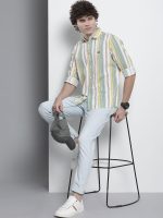 The Indian Garage Co Men's Cotton Regular Fit Striped Full Sleeves Cutaway Collar Casual Shirt - Image 7