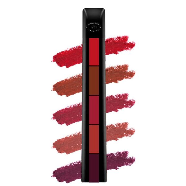 FASHION COLOUR 5-in-1 Lipstick | Long Lasting | Matte Finish | Compact & Easy to Use | Intense Color Payoff | Non-Sticky & Non-Drying | Infused with Shea butter and Jojoba oil to prevent dryness | Travel Friendly | 7.5gm | (Shade 1)