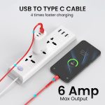 Portronics Konnect X Unbreakable Nylon Braided USB A to Type C Cable with 6Amp Output, Compatible with OnePlus, Oppo, iPhone 15, iPad & other Type C Smartphone & Devices, 1M Length (Red) - Image 5