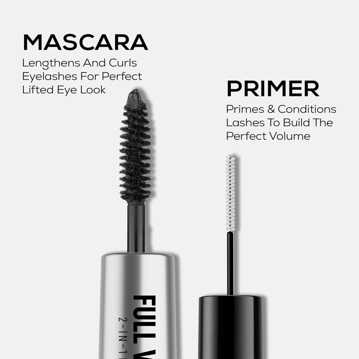 RENEE Full Volume 2-in-1 Mascara With Primer, Long Lasting Weightless Waterproof Formula | Volumizes, Lengthens & Conditions the Lashes with Intense Color & Clump Free Application, Enriched With Vitamin E - Image 2