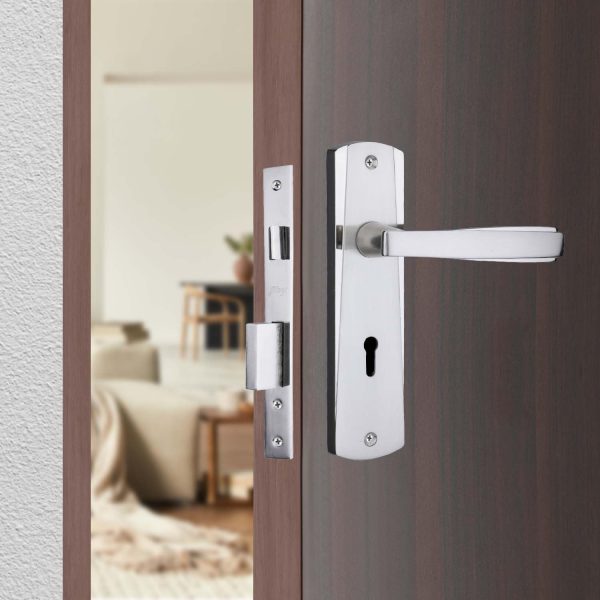 Godrej Mortise Door Lock Handle Set | 175mm ELC 06 | 6-Lever Locking Mechanism | Suitable for Doors (Satin Steel Finish) | 1 Years Warranty