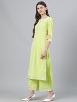 Libas Women's Printed Cotton Straight Kurta With Palazzos & Dupatta - Image 2