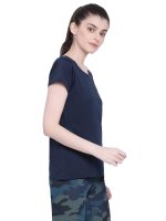 Clovia Women's Polyester Comfort Fit Active Text Print T-Shirt - Image 3