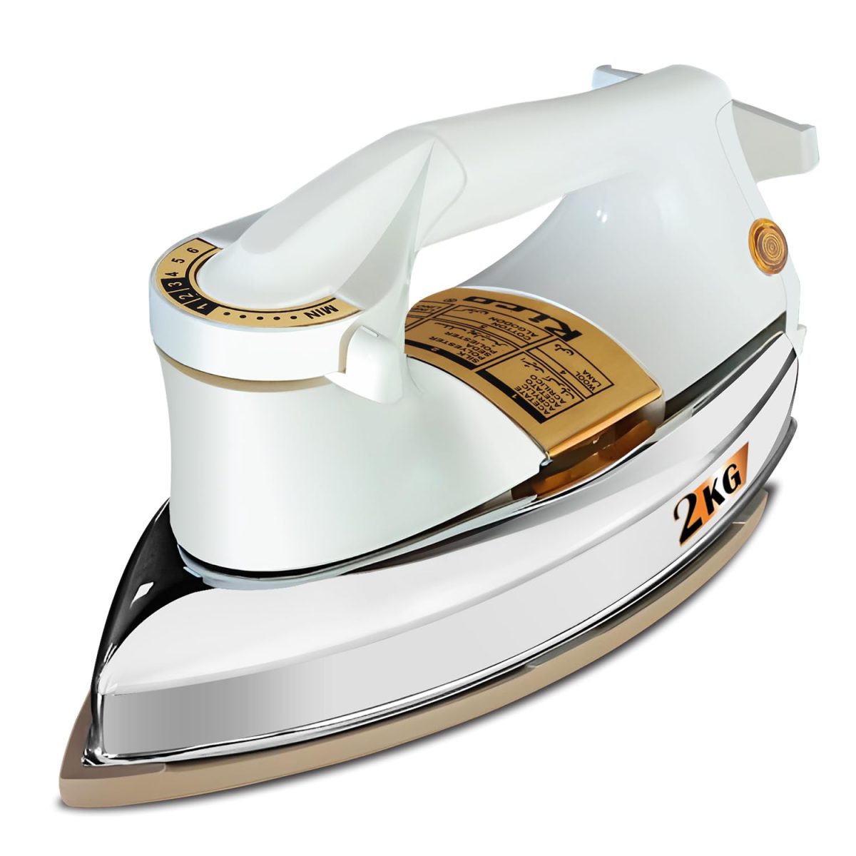 Rico 1000W 2KG Heavy Weight Dry Iron With 2 Years Replacement Warranty | Japanese Quick Heat Technology with Advance Sole Plate Iron Press | Shock Proof Iron Box for Clothes | Made In India - AI13