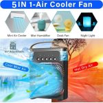 Drumstone 𝟏𝟓-𝐘𝐞𝐚𝐫 𝐖𝐚𝐫𝐫𝐚𝐧𝐭𝐲 -Desk Cooler Fan with 7 Color LED Light and 600ml Water Tank for Efficient Personal Cooling Anywhere | 1500mAh Battery with Up to 2 Hours Backup | Green - Image 8