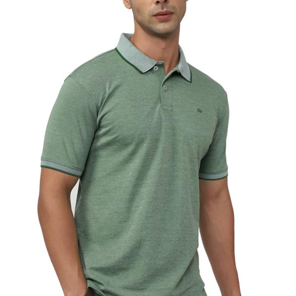 Peter England Men's Premium Branded Regular Fit Half Sleeve Polo T-Shirt | Cotton Rich | Birds Eye Interlock Weave| No Pocket