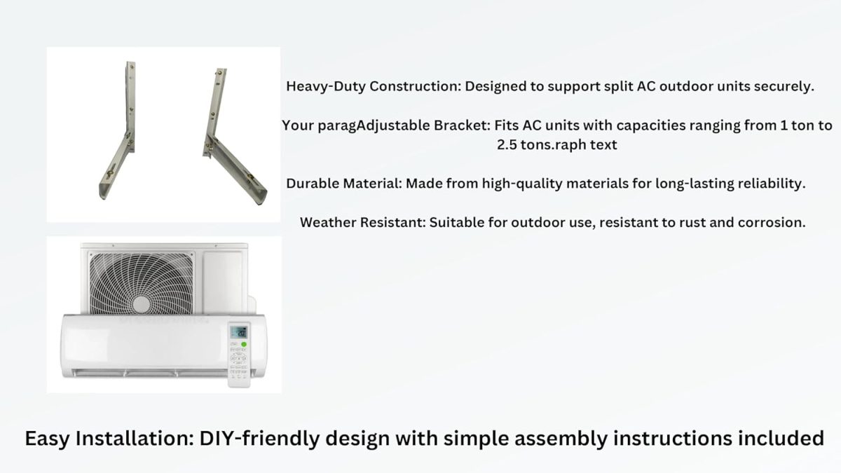 RK Electrical and Hardware - Heavy Duty Fix-It Split AC Stand/Air Conditioner Outdoor Unit Mount - Suitable for 1 to 2.5 Ton AC Load - Image 2