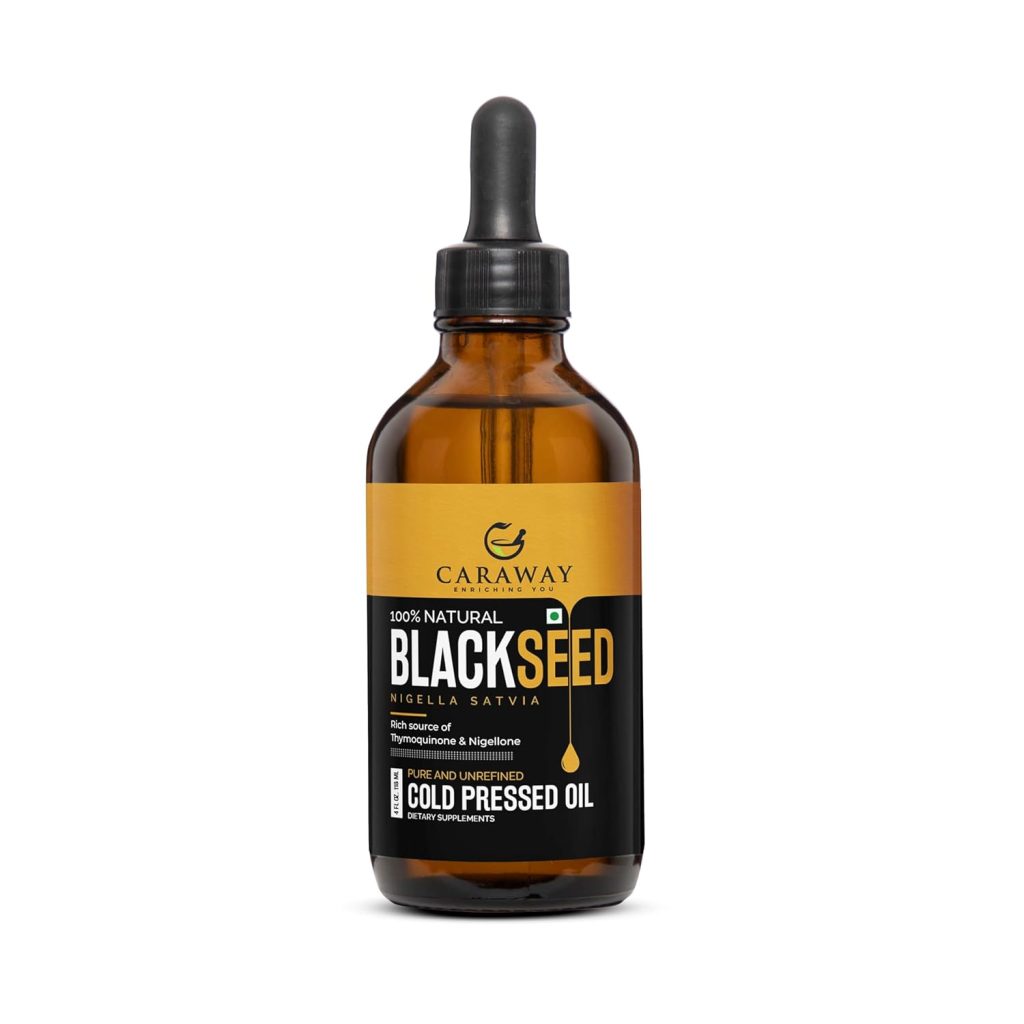 CARAWAY Organic Black Seed Oil (Kalonji Oil) – 4 oz / 118 ml | Cold Pressed Black Seed (Kalonji) Oil Edible Grade | Rich in Thymoquinone for Immunity Boost | Glass Bottle