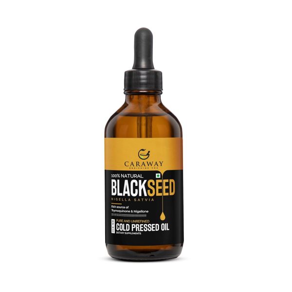 CARAWAY Organic Black Seed Oil (Kalonji Oil) – 4 oz / 118 ml | Cold Pressed Black Seed (Kalonji) Oil Edible Grade | Rich in Thymoquinone for Immunity Boost | Glass Bottle