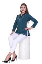 Rosary Womens Girls Woollen Winter Wear Short Kashmiri Embroidery Phiran Ethnic Top - Image 4