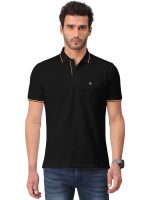 BULLMER Men's Solid Half Sleeve Cotton Blended Polo Tshirts