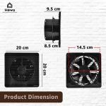 HEWA Onyx 6 inch 150mm high speed Ventilation Exhaust Fan for bathroom, kitchen with 2 year warranty (Black) - Image 5