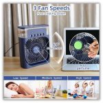 Drumstone 𝟏𝟓 𝐘𝐞𝐚𝐫𝐬 𝐖𝐚𝐫𝐫𝐚𝐧𝐭𝐲 Mini Air Cooler, Portable Air Conditioner Fan with 3 Wind Speeds & Spray Modes, Personal Desk Cooler, Adjustable Timer, LED Light_Multicolor - Image 2