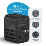 Ceptics Universal Charger Adapter, 35W 6 in 1 International Travel Adapter, Universal Plug Socket with 10 Years Warranty, PD/QC 3.0, 1x USB-C, 3 USB Fast Charging, Worldwide Travel Adapters. - Image 2