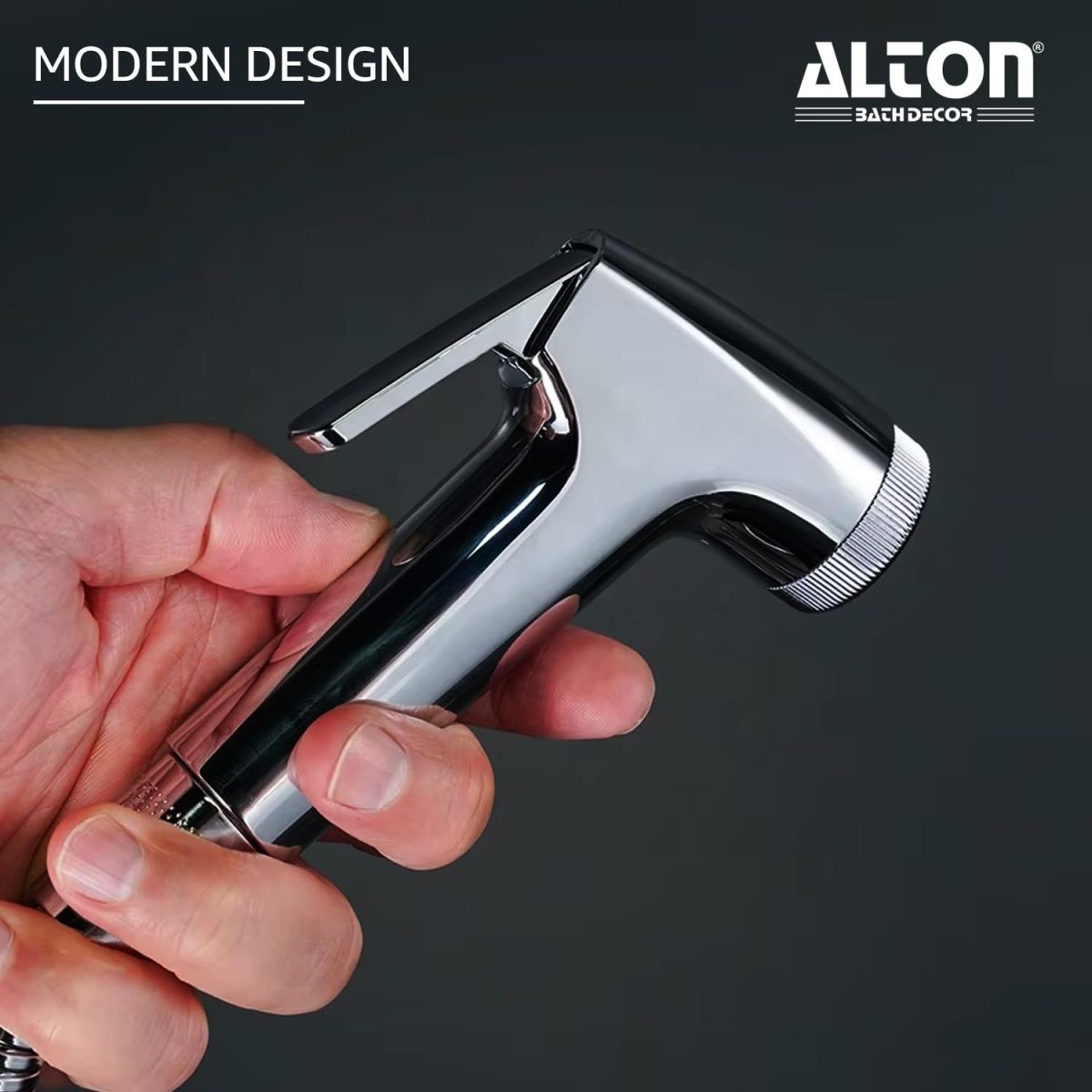 ALTON SHR20120 ABS Health Faucet with 1.25 Meter Hose Pipe and Wall Hook, Chrome Finish - Image 3