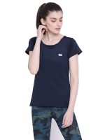 Clovia Women's Polyester Comfort Fit Active Text Print T-Shirt