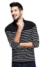 fanideaz Branded Mens Cotton Stripe Polo Full Sleeve T-Shirt - Image 2
