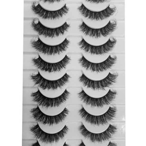 Vanity 3D Faux Mink Natural Eyelashes Pack of 10 False Eyelash, Eye Makeup Lash Posh 10 Pairs Lashes 10-16mm, pack of 10 Pair Artificial Eye Lashes