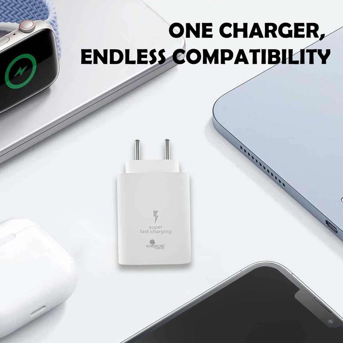 Kratos 25W Charger Adapter Compatible with Samsung Galaxy S/A/M/F/Z Series/S23/S22/S21/21 fe/S20/M14 5G/M34/M54/M53 5g/M33/M13/A34/A54 5G,F15/A15/A14/F14, for Samsung Charger Fast Charging,White - Image 8