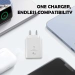 Kratos 25W Charger Adapter Compatible with Samsung Galaxy S/A/M/F/Z Series/S23/S22/S21/21 fe/S20/M14 5G/M34/M54/M53 5g/M33/M13/A34/A54 5G,F15/A15/A14/F14, for Samsung Charger Fast Charging,White - Image 8