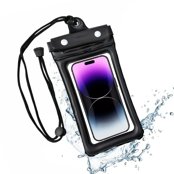 Humble Universal Waterproof Pouch with HD Clarity, Floating Design, Triple-Layer Locking System, and Hands-Free Lanyard – Perfect for Swimming, Boating, Pool, Beach – Fits Smartphones up to 6.9"–Black
