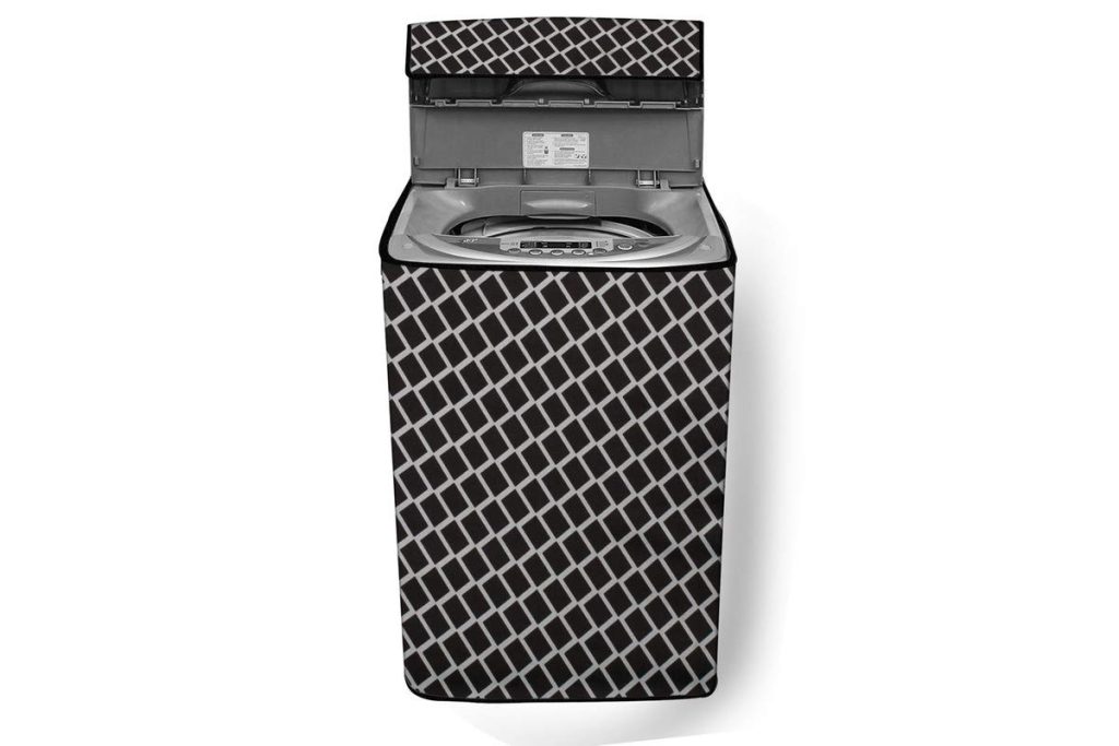 Stylista Washing Machine Cover Compatible for LG 11.0 Kg Inverter Fully-Automatic Top Loading THD11STB Argyle Pattern Grey