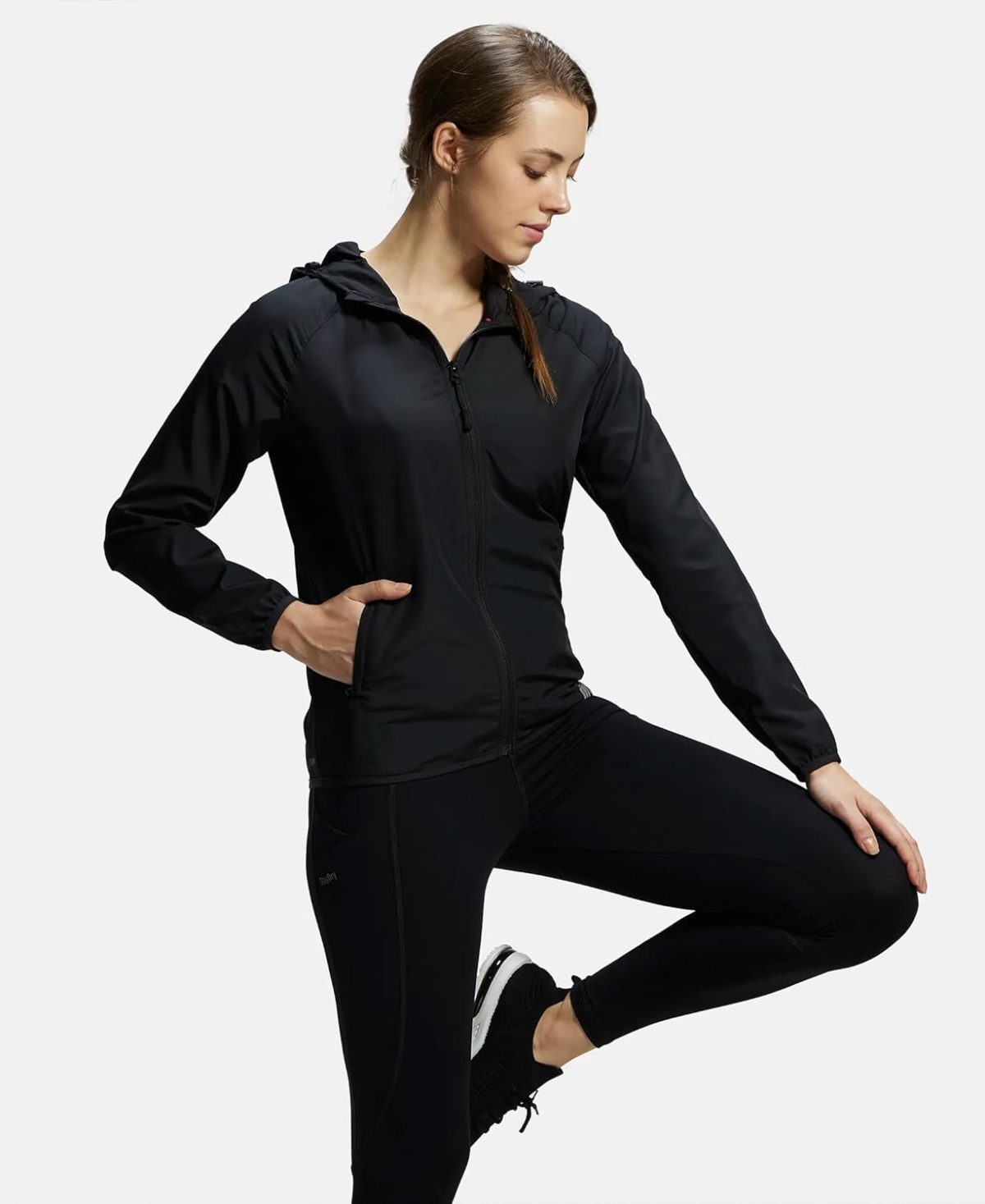 Jockey MW50 Women's Microfiber Fabric Relaxed Fit Raglan Styled Water Resistant Hoodie Jacket with Stay Dry Treatment - Image 6