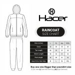 HACER Crystal Men Raincoat Water Resistant Rain Coat with Adjustable Hood Drawstring Hem Set of Top & Bottom with Carrying Pouch (XXL Size, Transparent) - Image 2