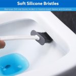 Vasukie Silicone Toilet Brush and Holder Set, with a Extra Crevice Cleaning Brush Deep Cleaning Toilet Bowl Brush for Bathroom Toilet Brushes for Bathroom Wall Mounted Water Drop (4IN1 White) - Image 6