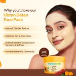 Mamaearth Ubtan Detan Face Pack with Turmeric & Saffron for Normal to Oily Skin 200 g | Natural, DIY-like Texture | Instantly Reduces Tan, Adds Glow | Clay Face Mask | Free From Harmful Chemicals - Image 3