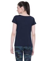 Clovia Women's Polyester Comfort Fit Active Text Print T-Shirt - Image 4
