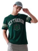 The Souled Store Harry Potter: Slytherin Mens Regular Fit Graphic Printed Half Sleeve Cotton Green T-Shirts