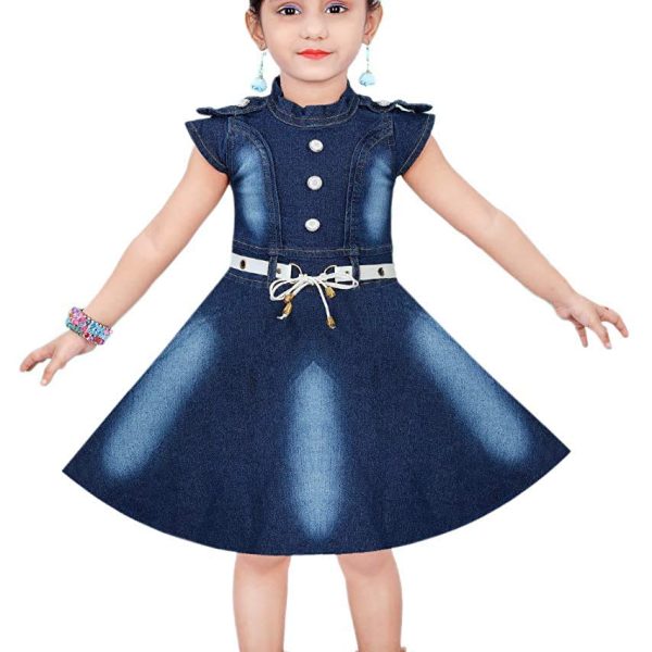 SeCCA Cute Fashion Baby Girl's Stylish Jeans Midi Blue