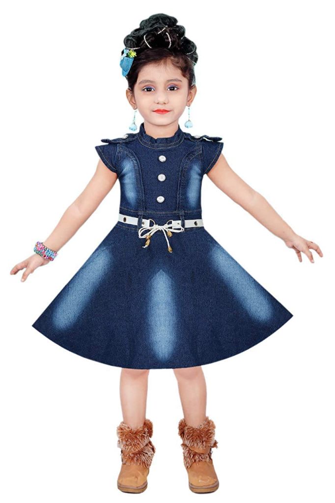 SeCCA Cute Fashion Baby Girl's Stylish Jeans Midi Blue