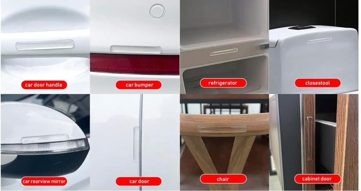 Qenixo Clear Door Bumper Strip – Self Adhesive Transparent Wall Protector for Door Handle, Rubber Cushion Pad for Home, Kitchen, Furniture, Cabinets, Anti-Collision Safety Sticker (Pack of 10) - Image 2