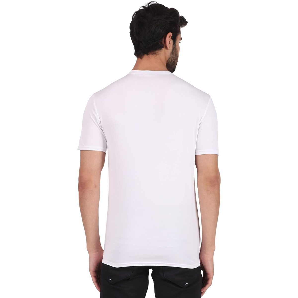 London Hills Men's Cotton Regular Fit Solid Sports Tshirt | Round Neck Tshirt | Half Sleeve Sports T-Shirt - Image 3