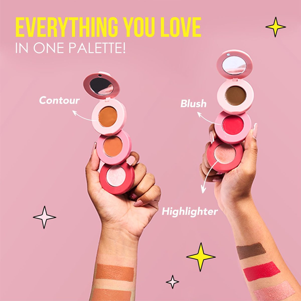 Blue Heaven Stack & Slay Multi Task Trio Countor, Blush & Highlighter For Face Makeup Fights Skin Aging, Nourishing & Moisturizing, Sunshine Light 5.4g - Image 8