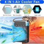 Drumstone 𝟏𝟓 𝐘𝐞𝐚𝐫𝐬 𝐖𝐚𝐫𝐫𝐚𝐧𝐭𝐲 Mini Air Cooler, Portable Air Conditioner Fan with 3 Wind Speeds & Spray Modes, Personal Desk Cooler, Adjustable Timer, LED Light_Multicolor - Image 6