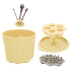 Agudo makeup brushes cleaning bowl watercolor painting brush washer and holder stand for drying makeup brush scrubber for girls women at home(multicolour/1pcs) - Image 9
