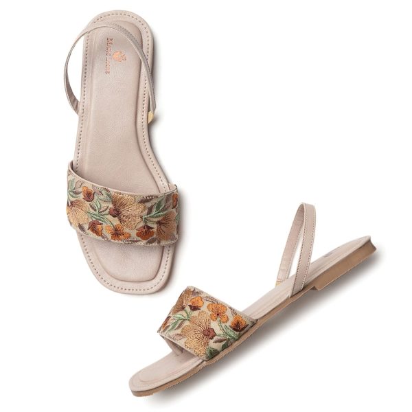 Marc Loire Women's Pair of Embroidered & Embellished Flat Fashion Sandals