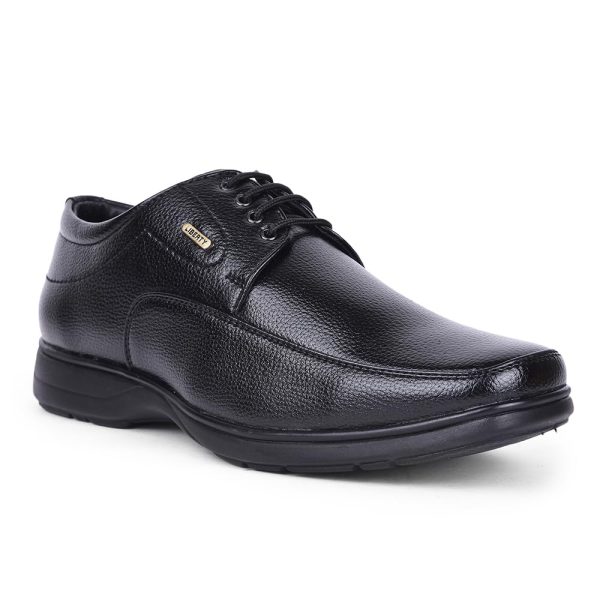 Liberty Fortune HOL-131E Men’s Formal Derby Shoes - Black, Brown - Synthetic Leather Lace-Up with Cushioned Footbed - Stylish Office Footwear - Comfortable and Lightweight