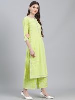 Libas Women's Printed Cotton Straight Kurta With Palazzos & Dupatta - Image 3