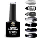 9D Glitter Cat Eye Gel Magnetic Nail Polish Gel Art Manicure DIY at Home Soak Off UV Gel (Silver, 7.5ml)