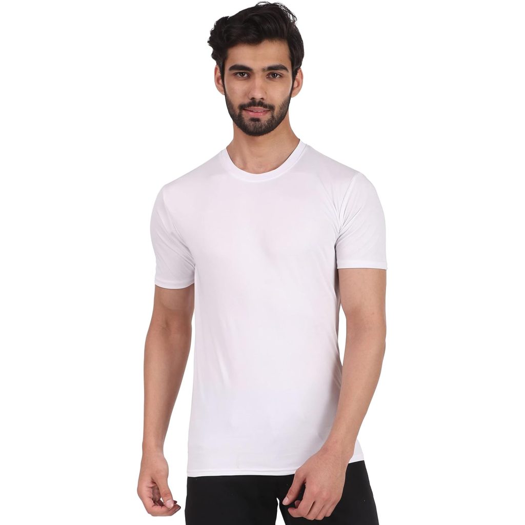 London Hills Men's Cotton Regular Fit Solid Sports Tshirt | Round Neck Tshirt | Half Sleeve Sports T-Shirt